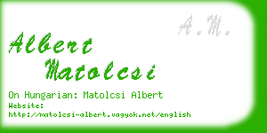 albert matolcsi business card